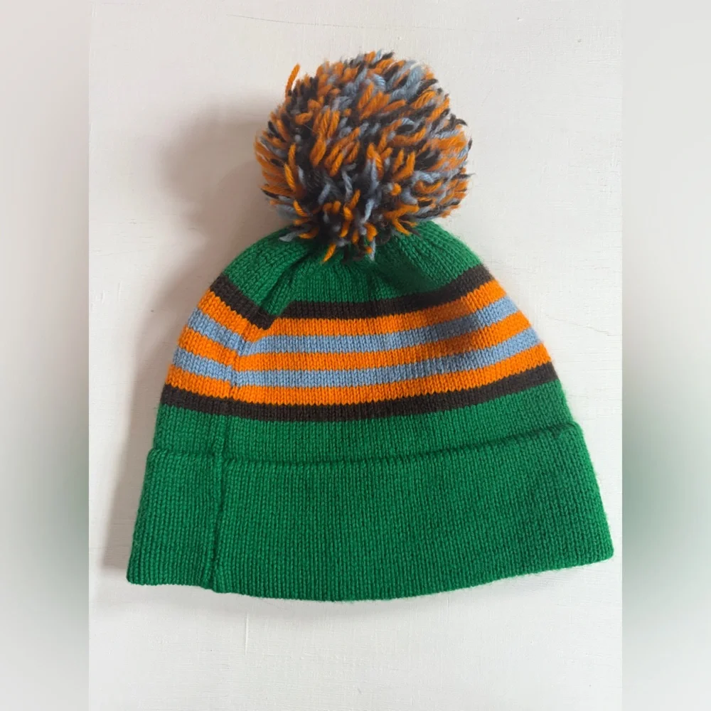 VINTAGE IKS ASPEN Knit Beanie POM Hat- Made In Scotland Nordic Retro Colorful